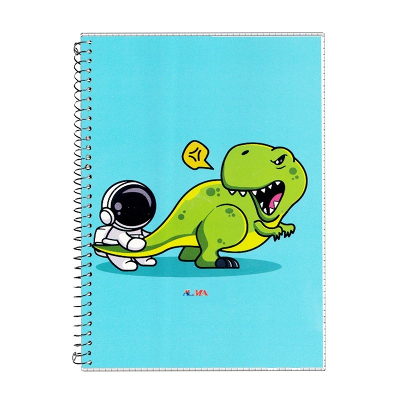 دفتر مشق 100 برگ آلما طرح ASTRONAUT مدل طلقی کد 7113