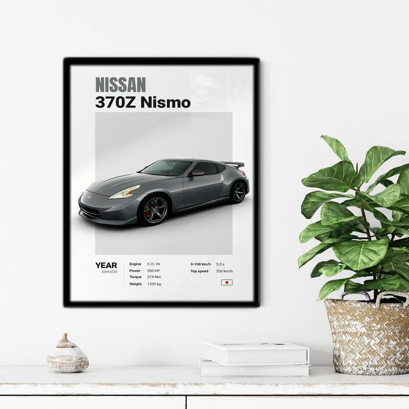 تابلو آتریسا طرح ماشین NISSAN مدل ATC23 فریم مشکی