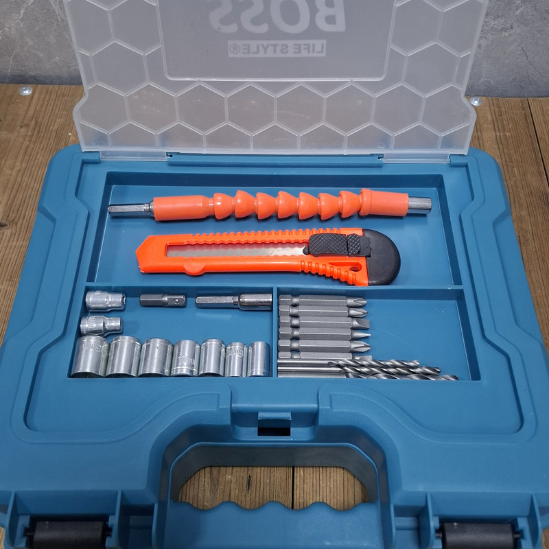  مجموعه 27 عددی دریل پیچ گوشتی شارژی صنعتی 10 میلی متری 18 ولت باس مدل BS123SLS022_6 کد 2