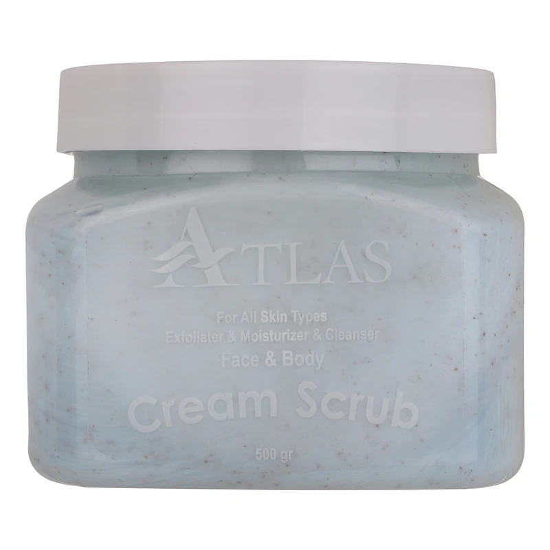 کرم اسکراب اطلس مدل A-001 مناسب انواع پوست وزن 500 گرم