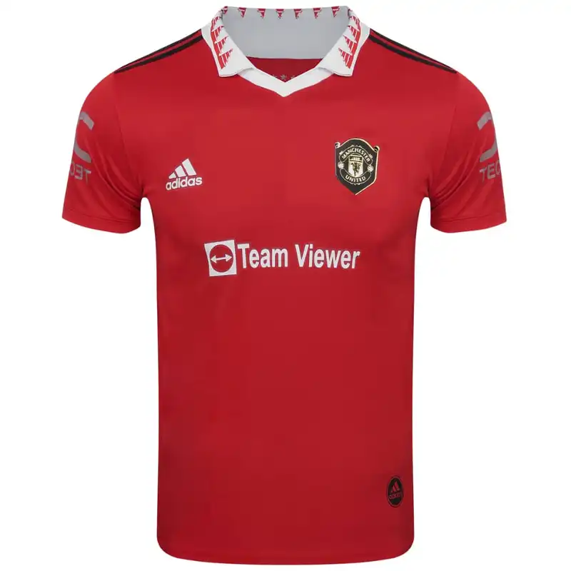 ست پولوشرت آستین کوتاه و شلوارک ورزشی مردانه مدل منچستر یونایتد2023