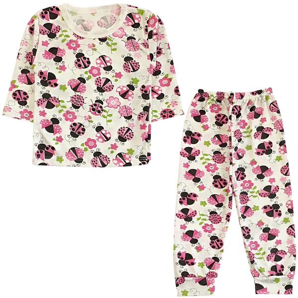 ست تی شرت آستین بلند و شلوار راحتی نوزادی مدل کفشدوزک کد 4133