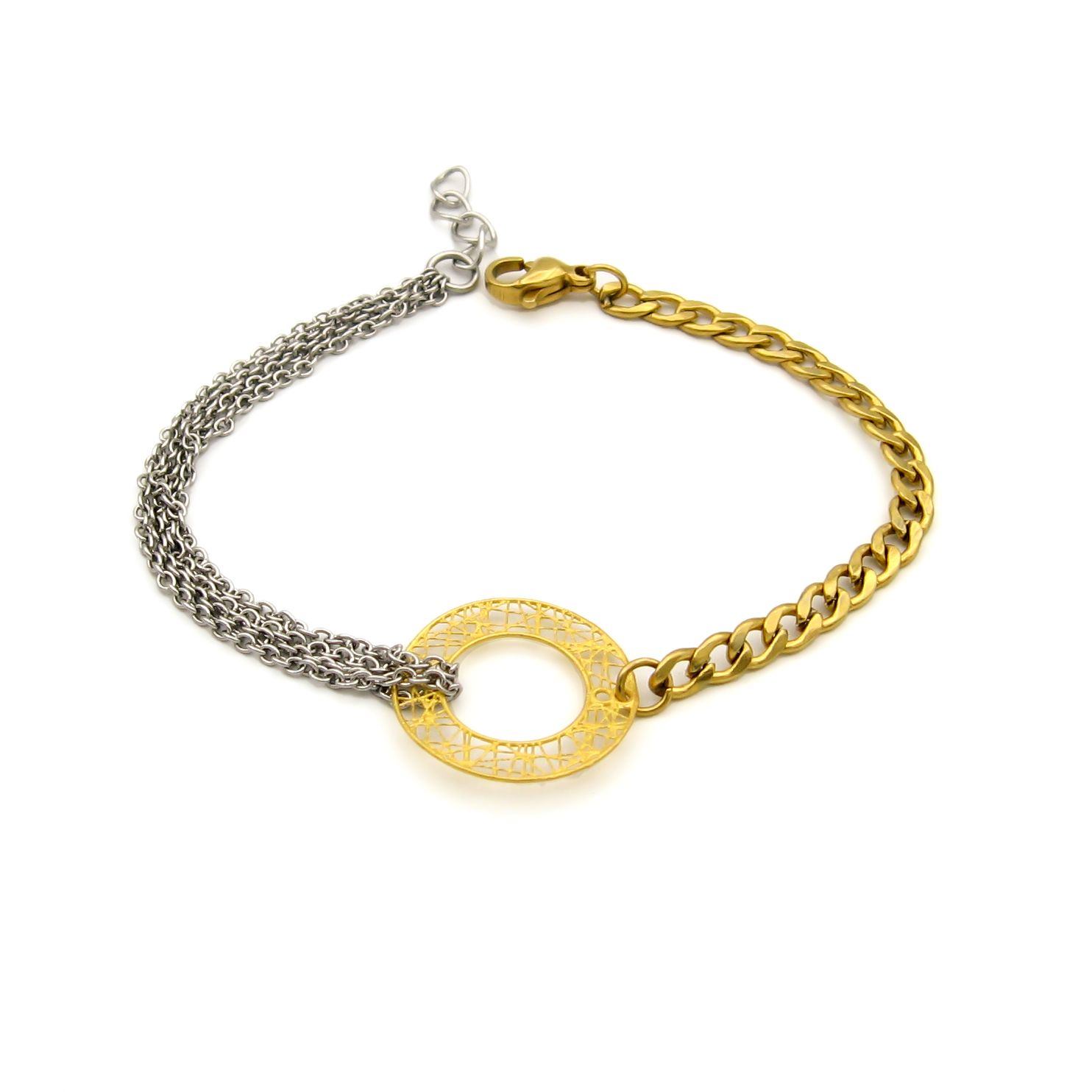 دستبند طلا 18 عیار زنانه مانچو مدل bfg232 -  - 2