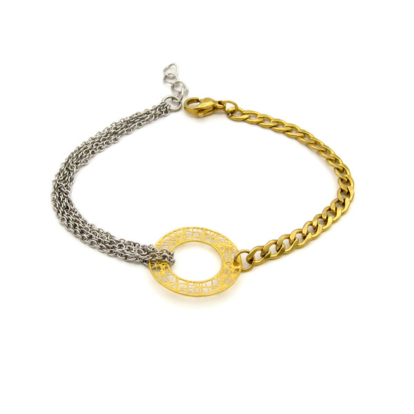 دستبند طلا 18 عیار زنانه مانچو مدل bfg232