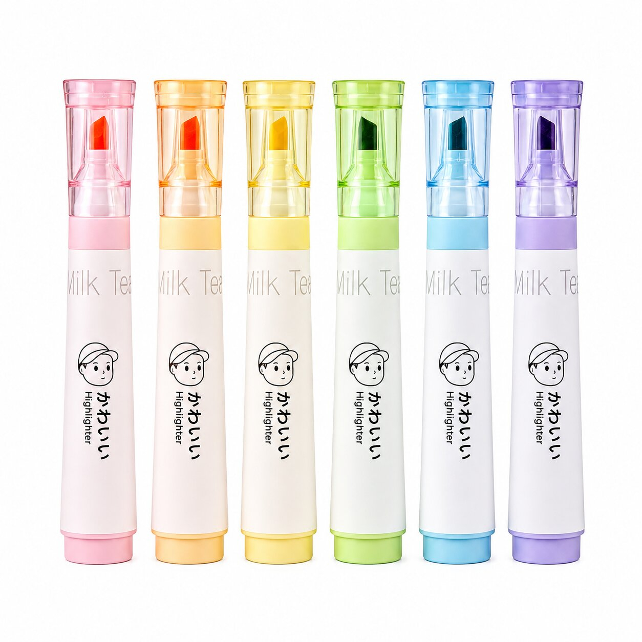 ماژیک علامت گذار مدل Milk Tea Fluorescent  بسته 6 عددی