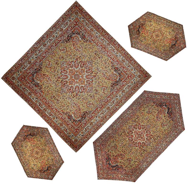 ست 4 تکه رومیزی ترمه مدل هفت سین کد KM4-4