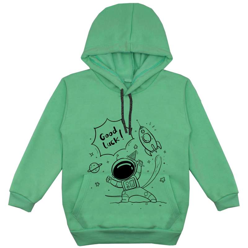 هودی پسرانه مدل فضانورد F44 رنگ سبز