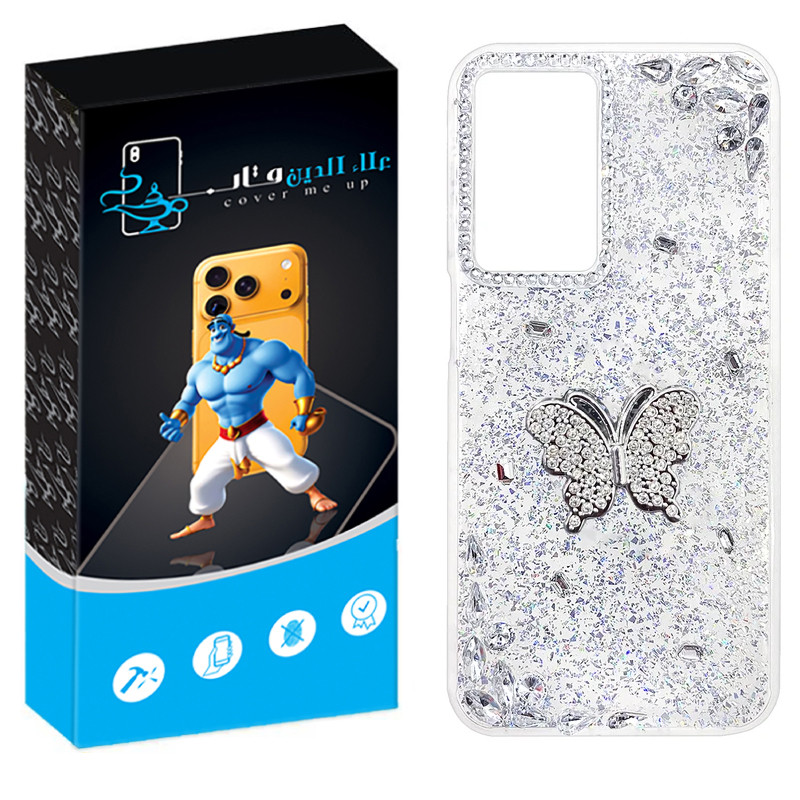 کاور علاالدین قاب مدل دیاموند شاین طرح پروانه مناسب برای گوشی موبایل سامسونگ Galaxy A16 4G / 5G
