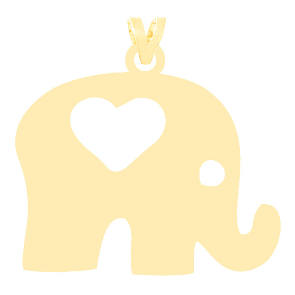 آویز گردنبند طلا 18 عیار زنانه کرابو طرح فیل و قلب مدل Kr3276