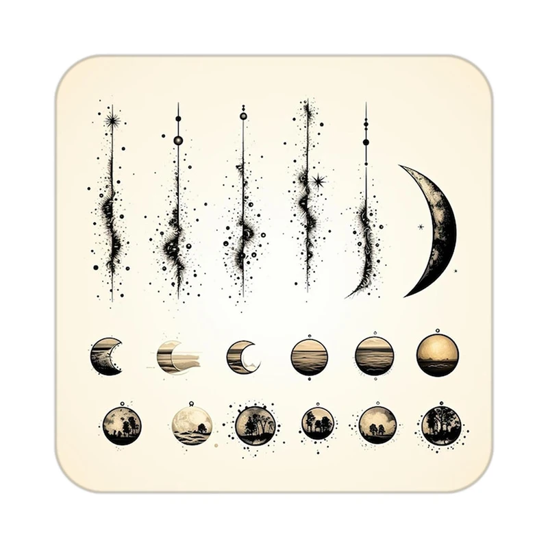 زیر لیوانی کاکتی طرح ماه و ستاره مدل mp52877