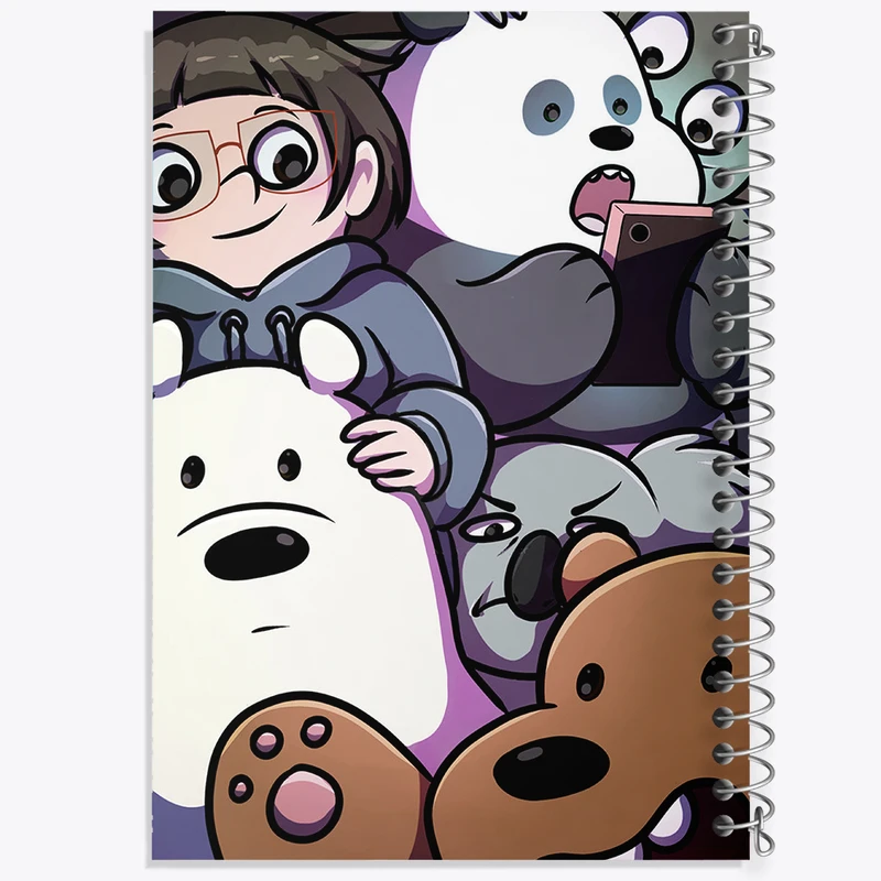 دفتر ژورنال نویسی 50 برگ خندالو مدل نقطه ای طرح سه خرس کله پوک کد N4247