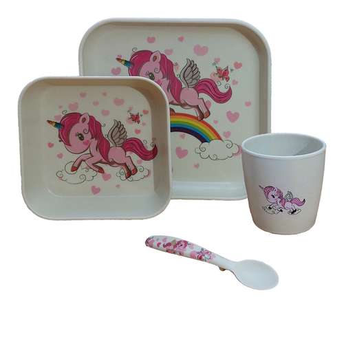 ظرف غذای 4 تکه کودک کوکو بامبو مدل اسب شاخ دار