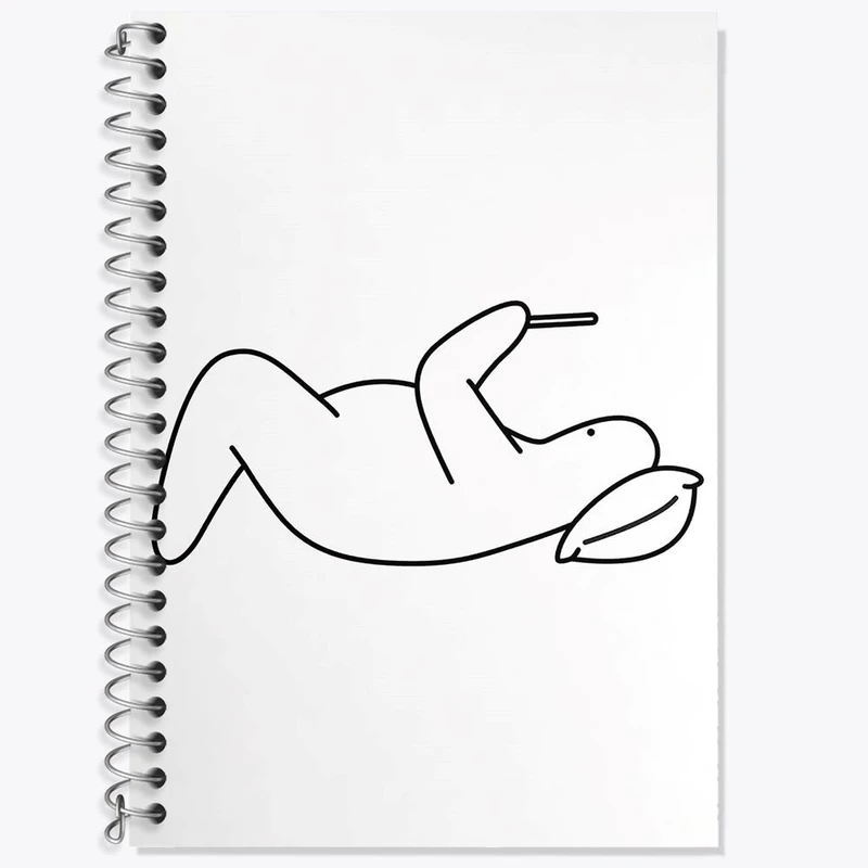 دفتر زبان 50 برگ خندالو مدل دو خط طرح تنبل خسته کد 29415