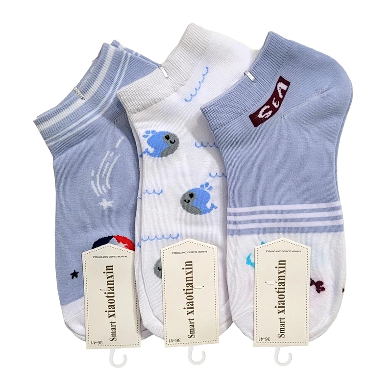 جوراب زنانه مدل فانتزی - کد 3-01036 بسته 3 عددی