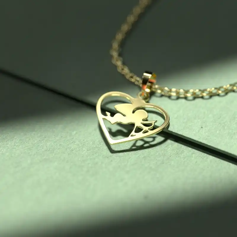 گردنبند طلا 18 عیار زنانه مدوپد مدل  طرح قلب کد S1024