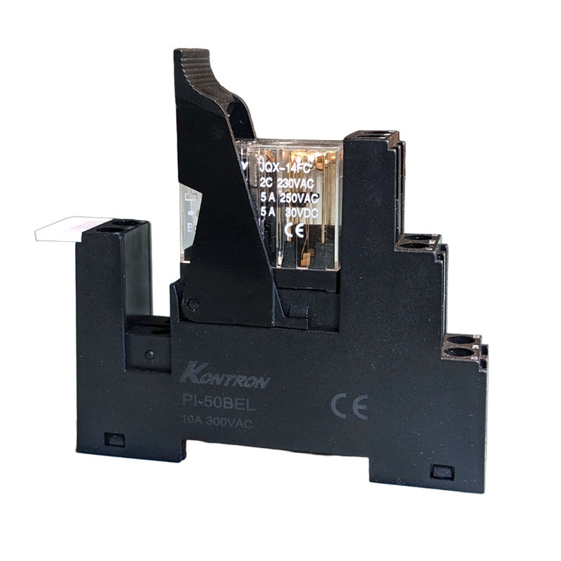 رله دوکنتاکت کنترون مدل 220VAC-5A به همراه پایه
