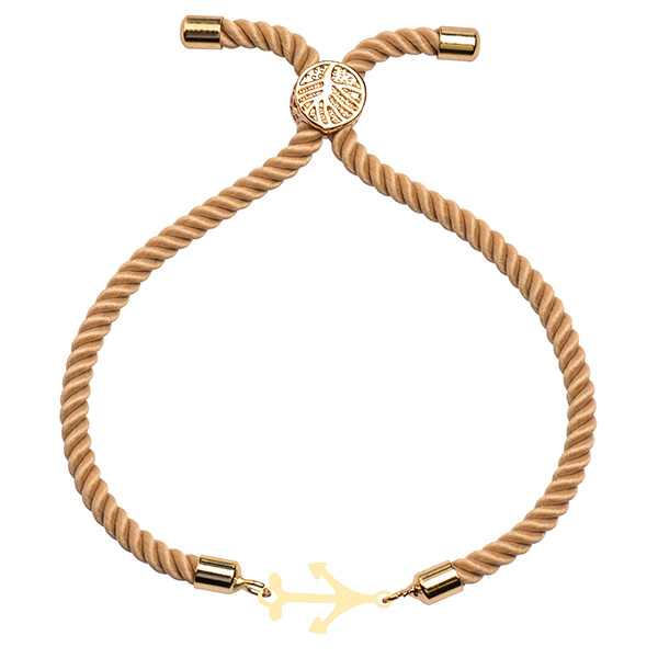 دستبند طلا 18 عیار دخترانه کرابو طرح لنگر مدل Krd1561