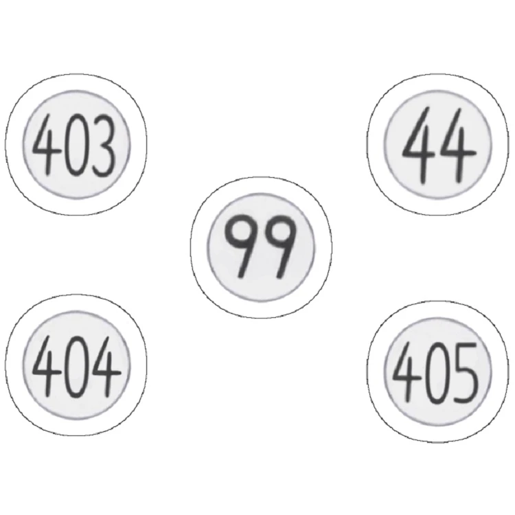 استیکر کالرگین مدل Hunter Exam Number Tags بسته 5 عددی