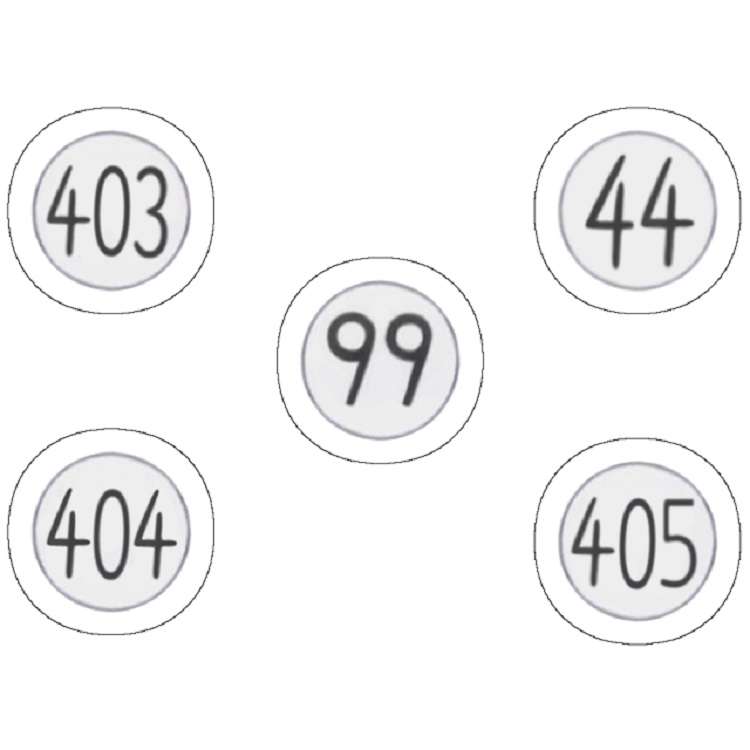 استیکر کالرگین مدل Hunter Exam Number Tags بسته 5 عددی