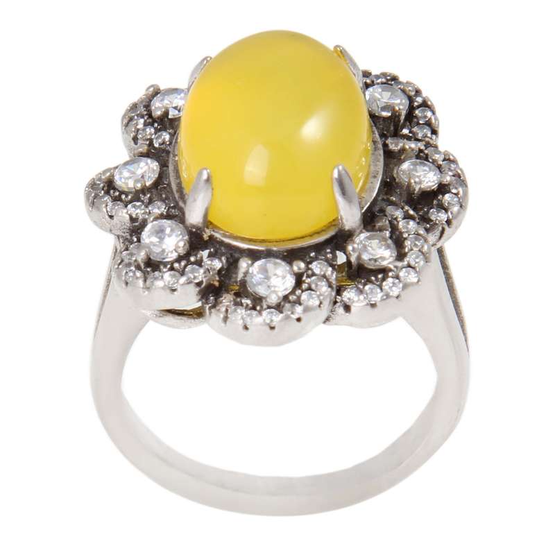 انگشتر نقره زنانه بازرگانی میلادی مدل سنگ عقیق کد AW_520