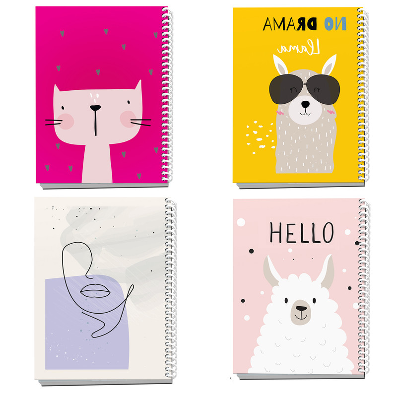 دفتر یادداشت 80 برگ مدل فانتزی بسته 4 عددی 