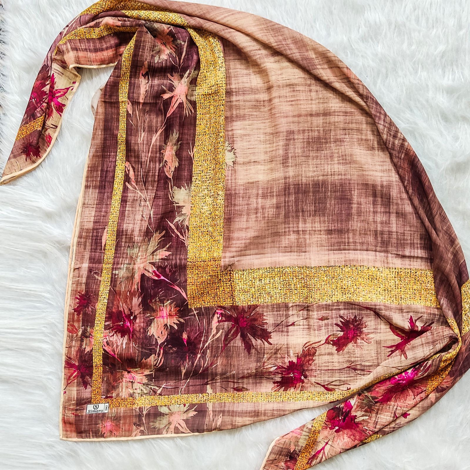 روسری زنانه مدل حریر ابریشم مجلسی کد 1161 -  - 4