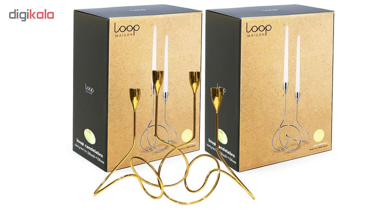 قیمت و خرید شمعدان بلک+بلام سری Loop Maison مدل Loop Gold بسته 2 عددی