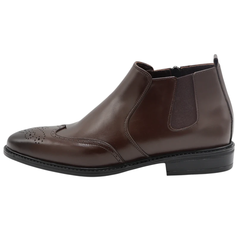 نیم بوت مردانه لردگام مدل باین کشی زیپی چرم طبیعی