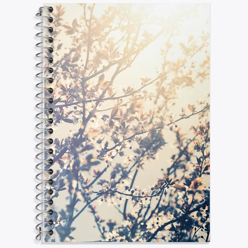 دفتر زبان 50 برگ خندالو مدل سه خط طرح شکوفه کد F1435