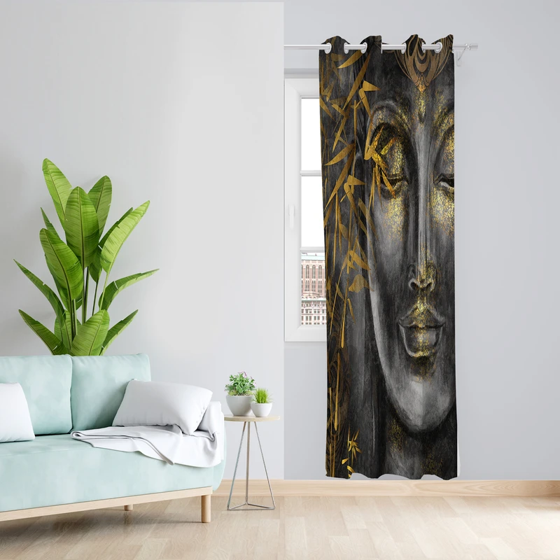 پرده طرح چهره مدل مخمل پانچی کد 2019 z سایز 140x200 سانتی متر