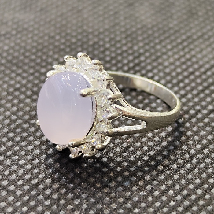 انگشتر نقره زنانه مدل سنگ عقیق یمانی کبود کد 123