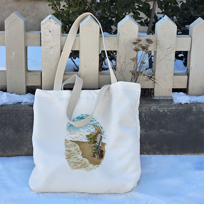 ساک خرید پارچه ای خندالو طرح ونسان ونگوگ مدل توت بگ کد 7395