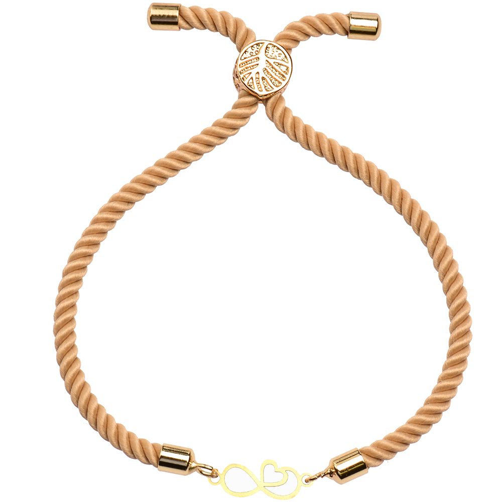 دستبند طلا 18 عیار زنانه کرابو طرح بینهایت قلب مدل Kr1573 -  - 1