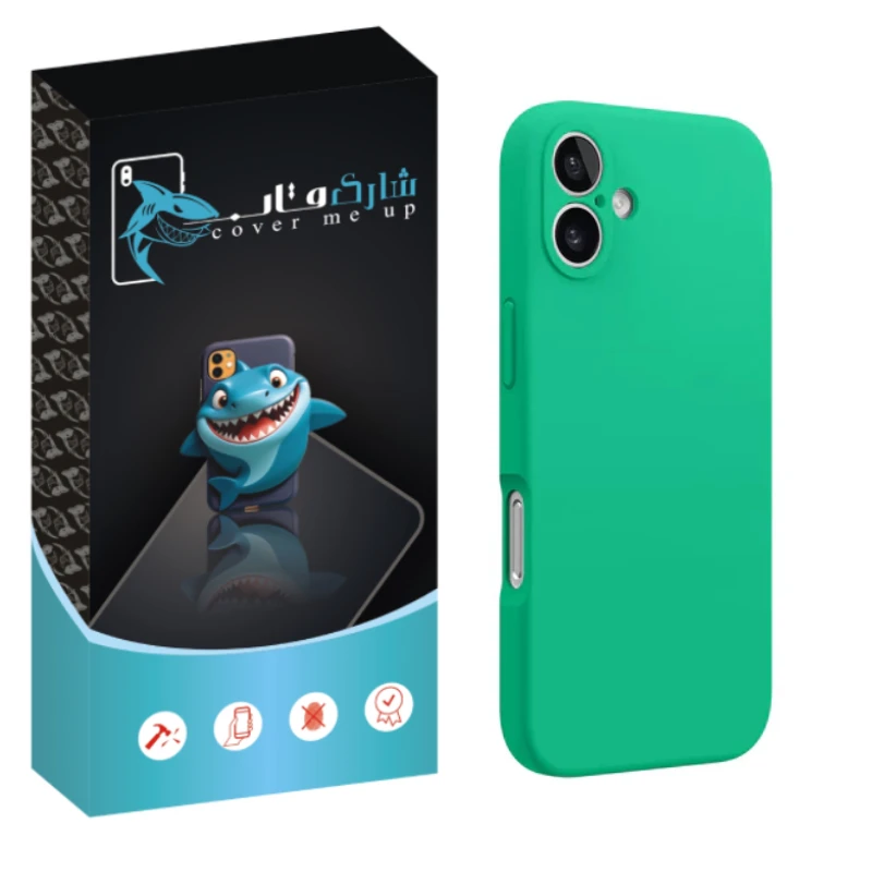کاور شارک قاب مدل سیلیکونی پاک کنی مناسب برای گوشی موبایل اپل iPhone 16