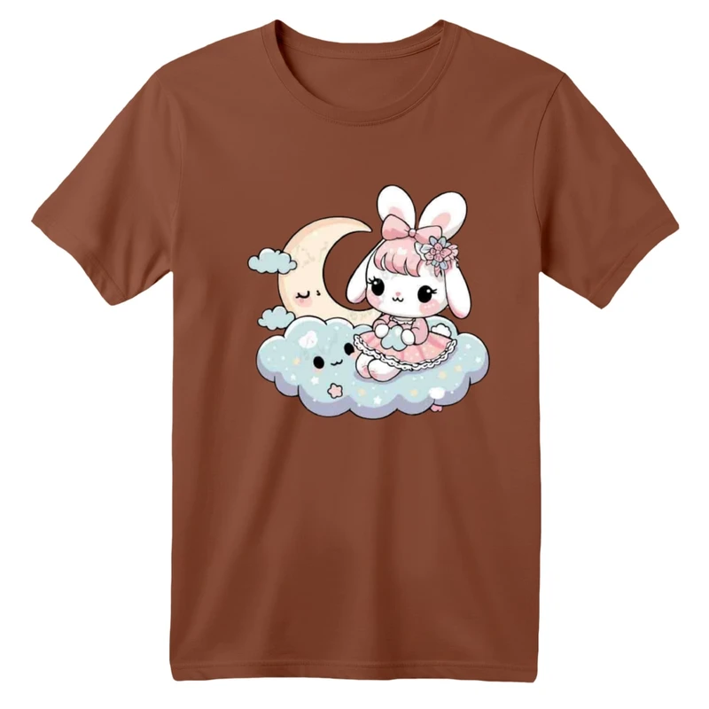 تی شرت آستین کوتاه بچگانه مدل خرگوش و ابر