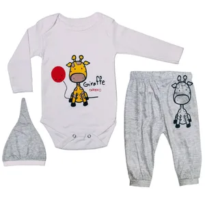 ست 3 تکه لباس نوزادی سرینیکو مدل Mini giraffe کد B210
