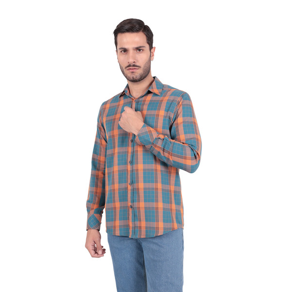 پیراهن آستین بلند مردانه پاتن جامه مدل 102721030201314 طرح چهارخانه