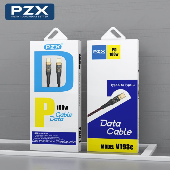 کابل USB-C پی زد ایکس مدل V193C 100W طول 1 متر