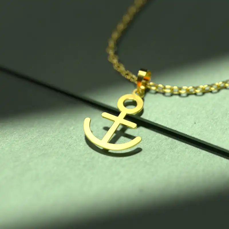 گردنبند طلا 18 عیار زنانه مدوپد مدل لنگر کد D3-1-1064