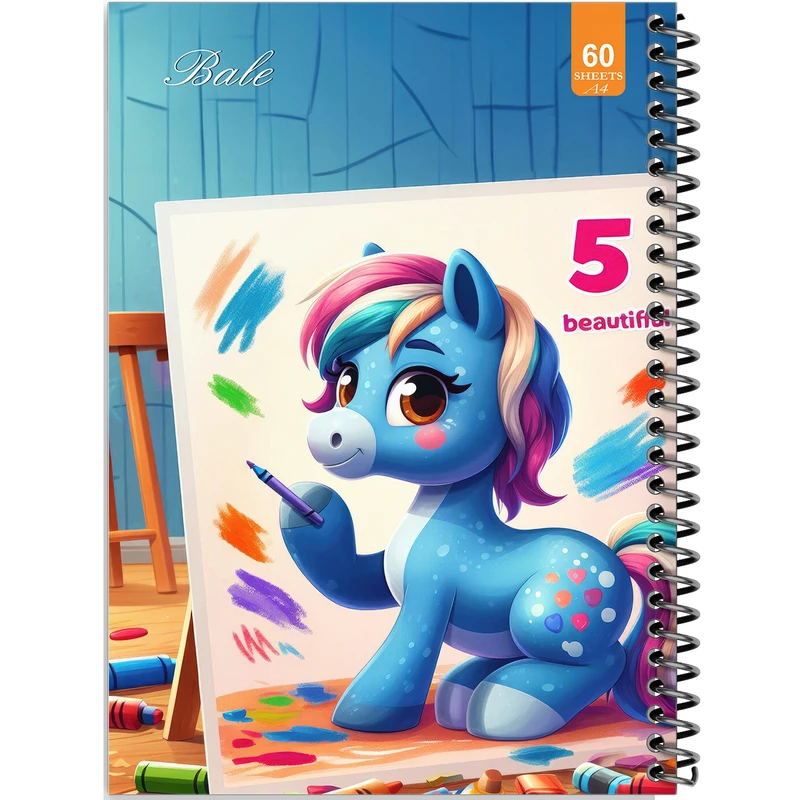 دفتر نقاشی 60 برگ انتشارات بله طرح فانتزی پونی کد A4-O167