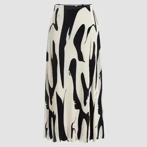 دامن راسته زنانه شین مدل پلیسه آبرنگی 