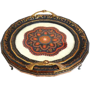 سینی دکوری سوزن دوزی مدل گرد کد CS425