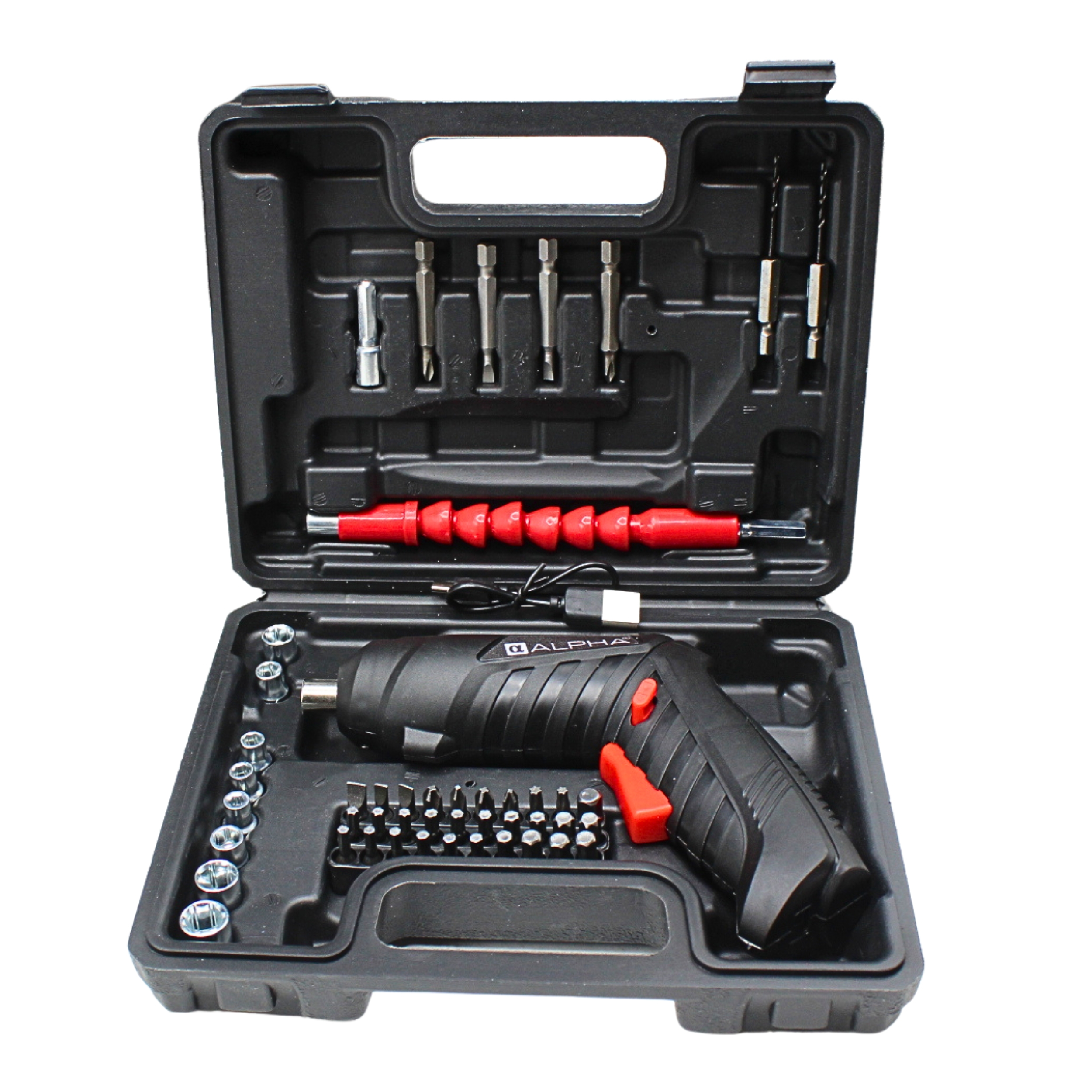 پیچ گوشتی شارژی 4.8 ولت حرفه ای آلفا کد AL-47 مجموعه 47 عددی