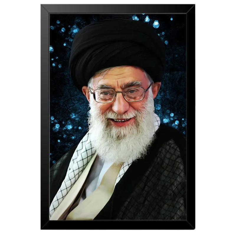 تابلو بکلیت طرح رهبر معظم آیت الله خامنه ای مدل B-po2027 فریم مشکی