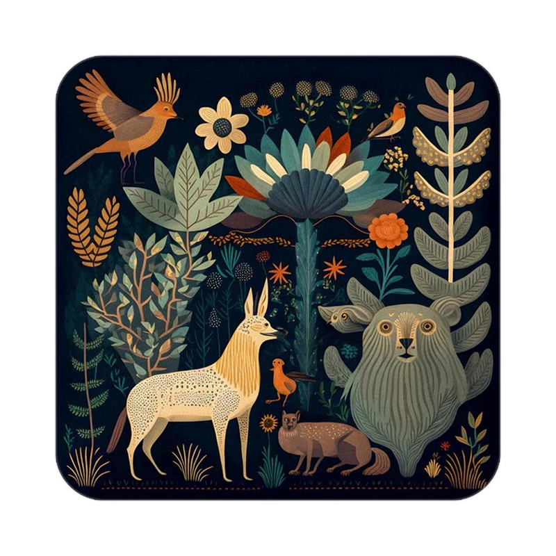 زیر لیوانی کاکتی طرح حیوانات رنگی مدل mp26458