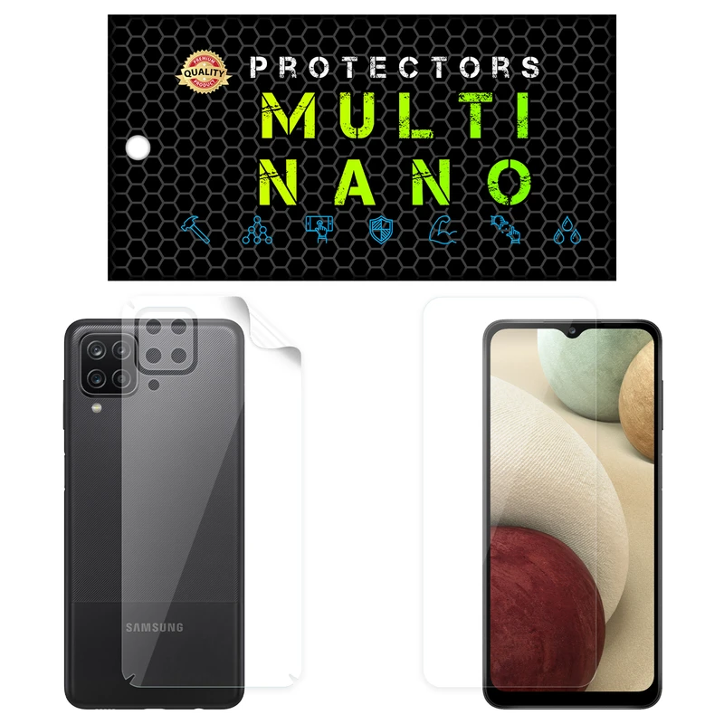  محافظ صفحه نمایش مولتی نانو مدل X-SFT مناسب برای گوشی موبایل سامسونگ Galaxy A12 به همراه محافظ پشت