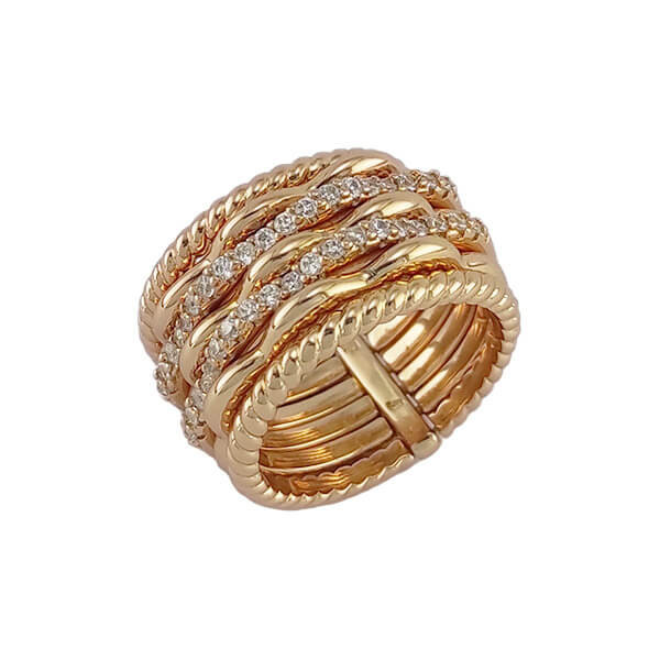 انگشتر زنانه ژوپینگ طرح پورتوفینو 7 حلقه‌ای مدل RX029