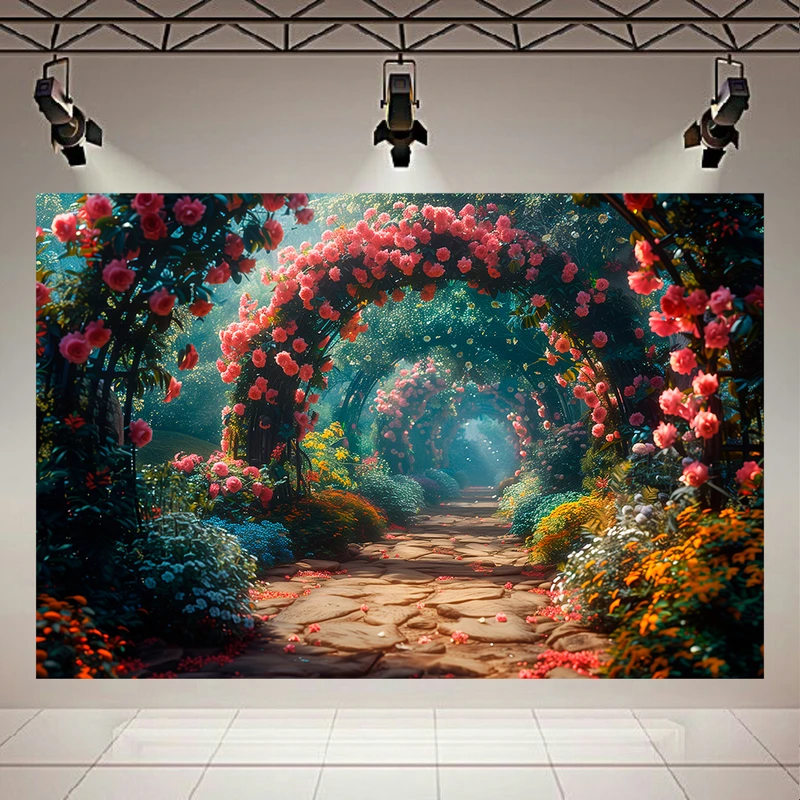 تابلو بوم طرح مخمل مدل باغ گلها کد AR302619