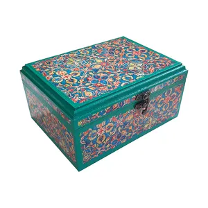 جعبه هدیه چوبی مدل آینه دار طرح اسلیمی