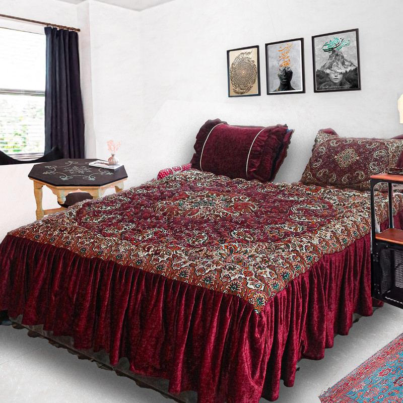 رو تختی مدل سنتی طرح دلبر دونفره سایز 220x220 سانتی متر